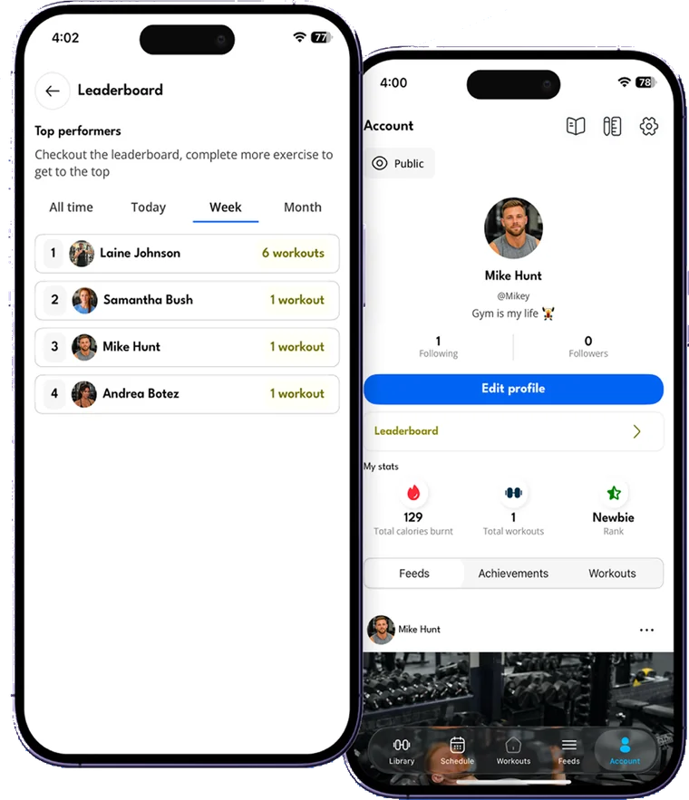Gymbie leaderboard — compete with friends and track achievements